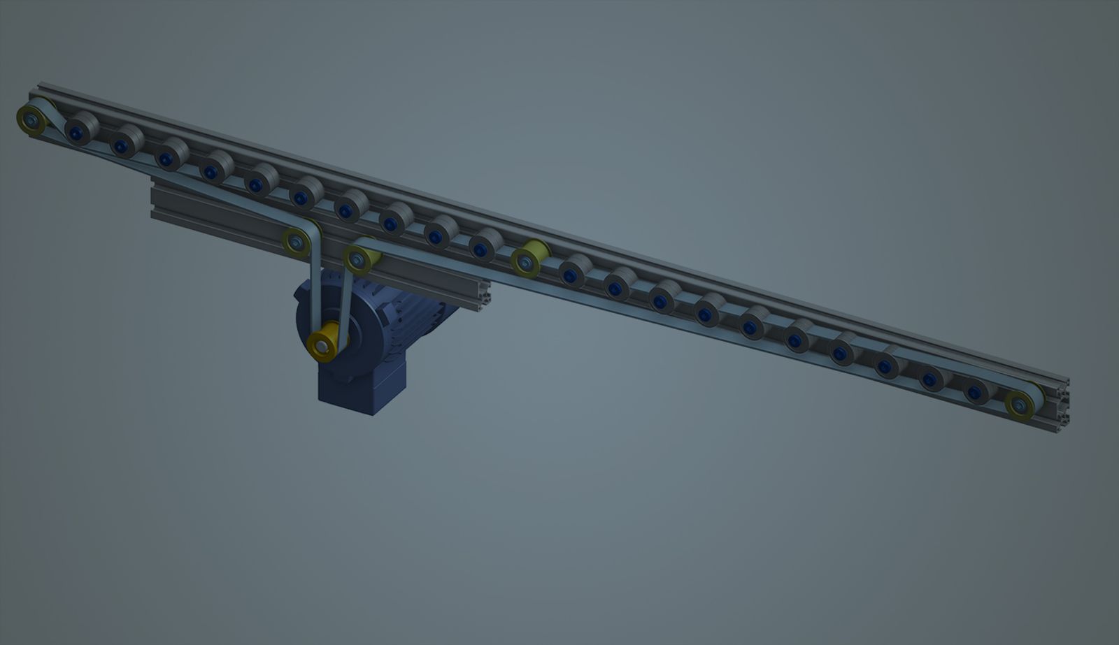 Onshape GUI with an overlay showing a CAD model of an aluminum frame with T-slots.