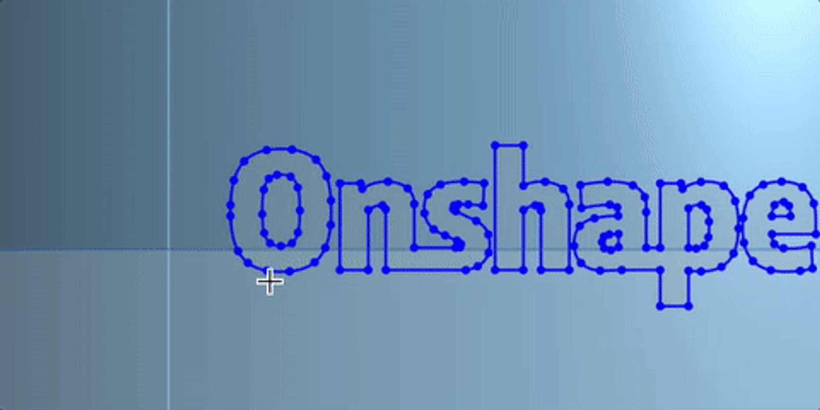 Animation showing how adding the first dimension to a sketch scales that sketch proportionally.