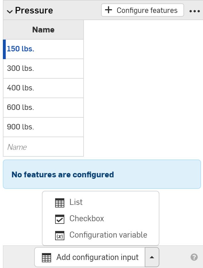 Configure Input example