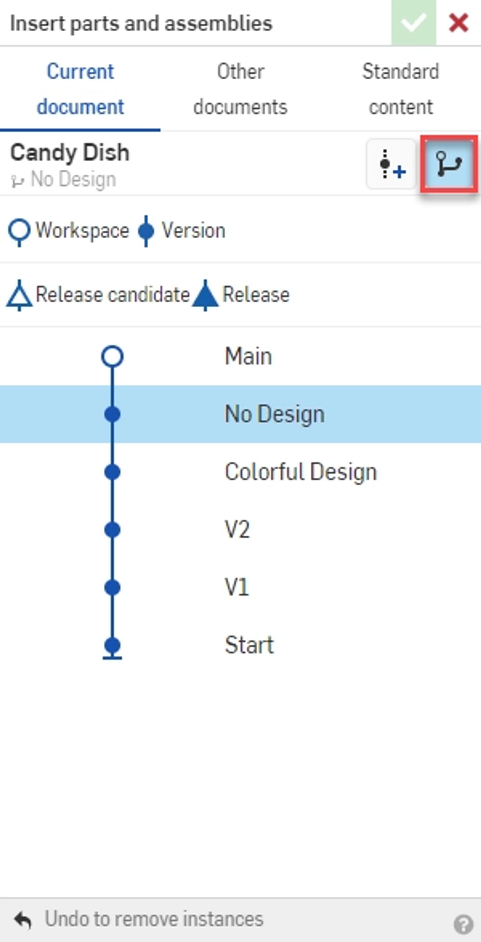 Insert Dialog Version Graph