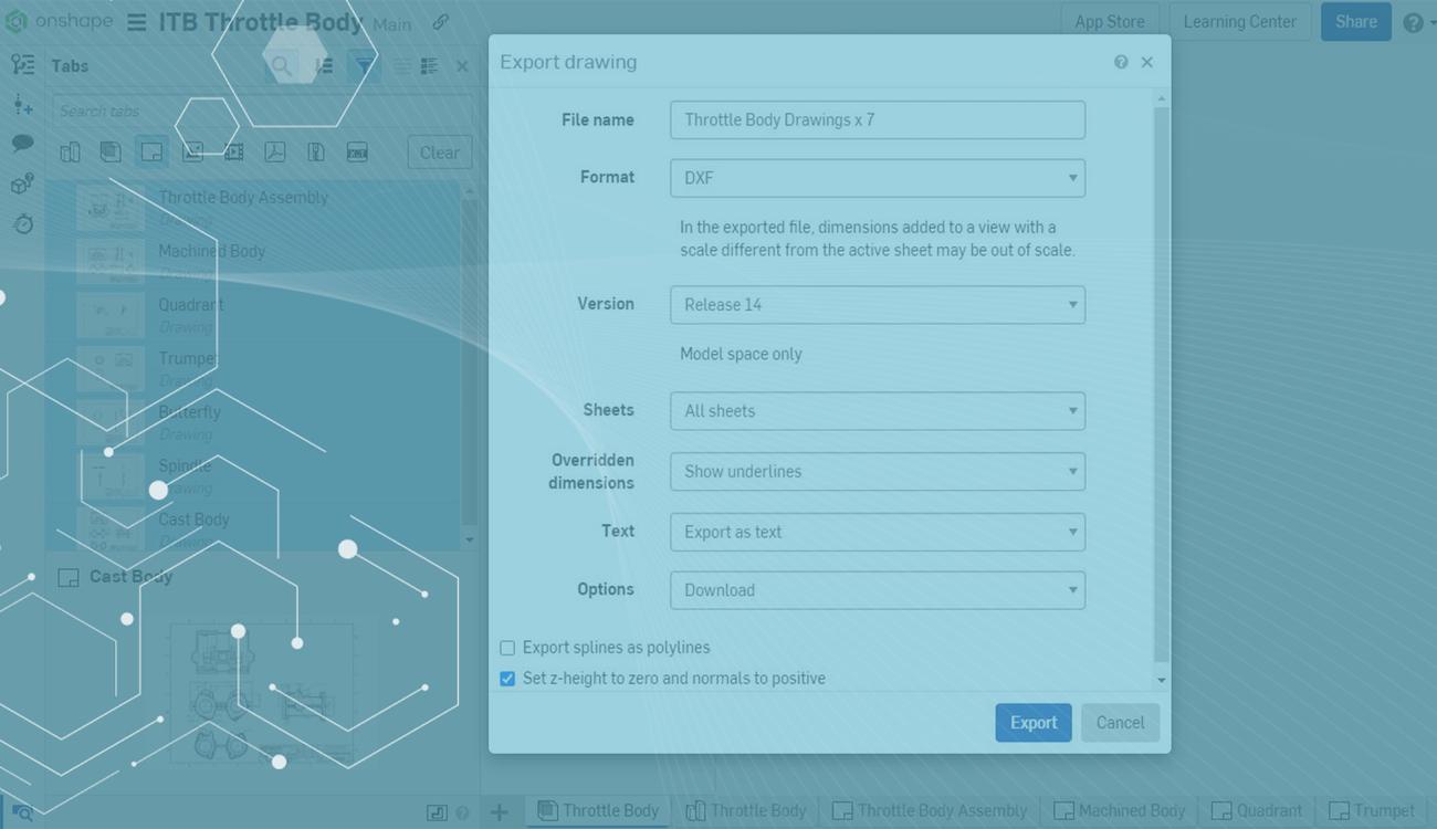 Tech Tip: How to Export Multiple Drawings in Onshape