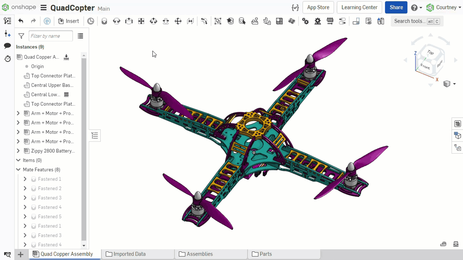 Select components and right-click a selection to choose 'Move to new subassembly'.