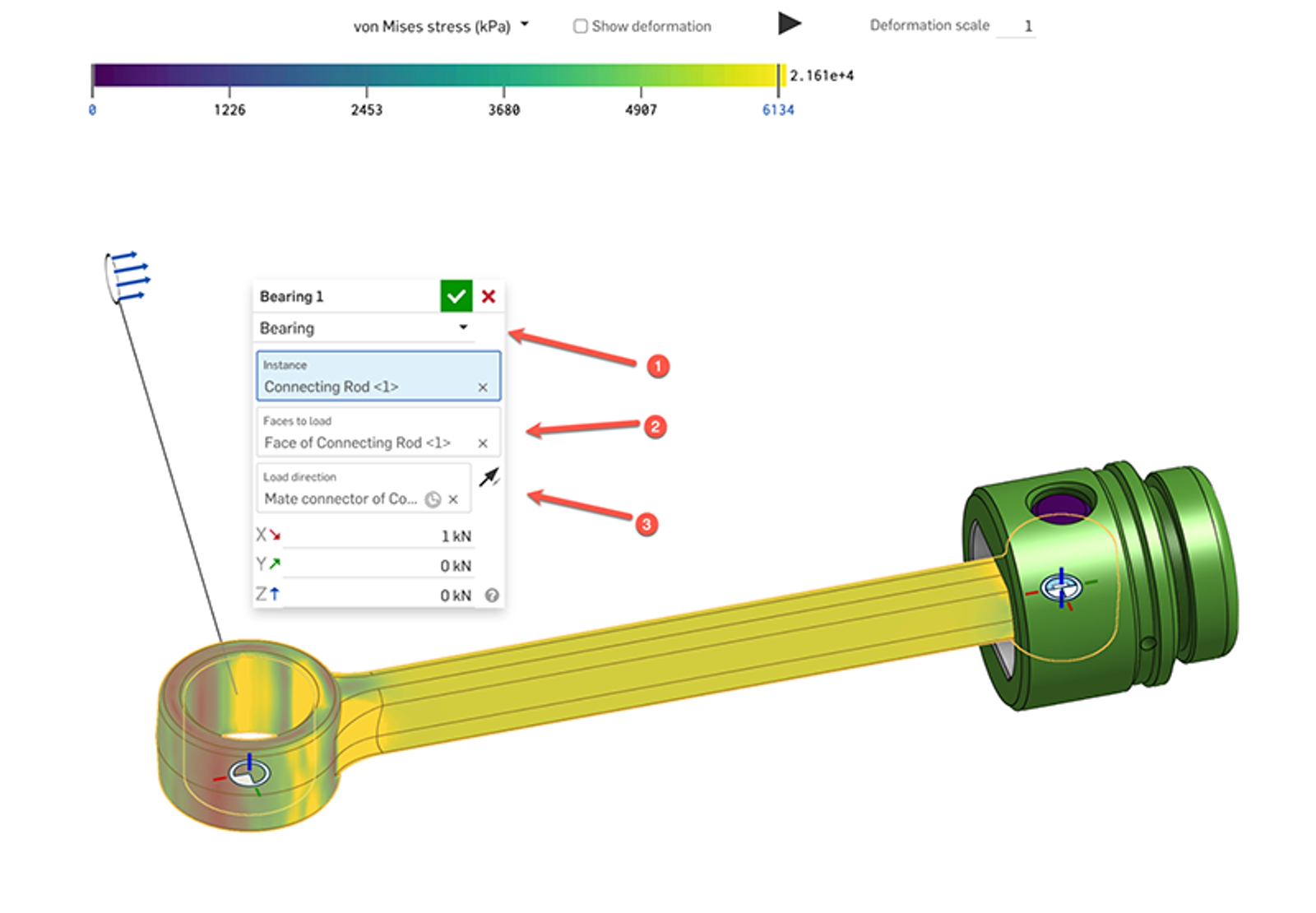 specifying bearing loads needs three things: load type, face where load is applied and the direction of the application