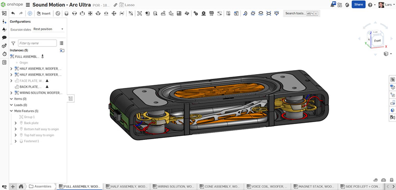 Sound Motion CAD design in Onshape