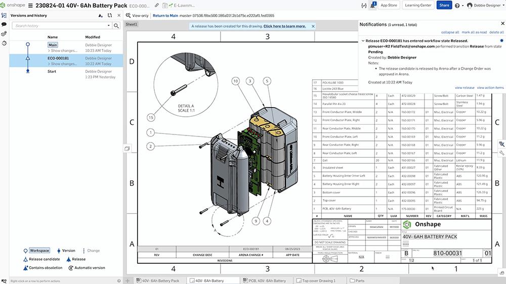 données de modèle dans Onshape