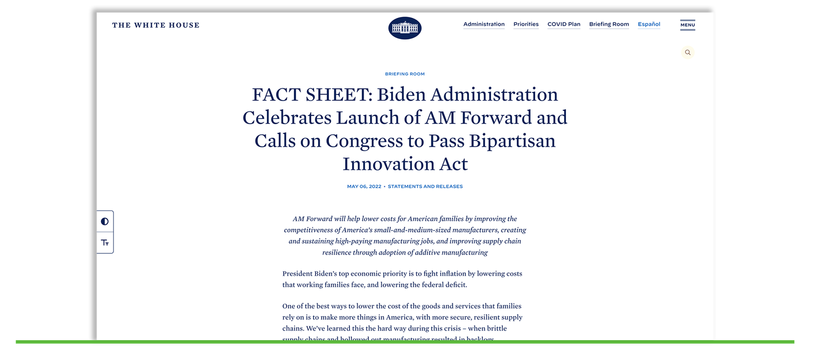 The AM Forward briefing from the White House