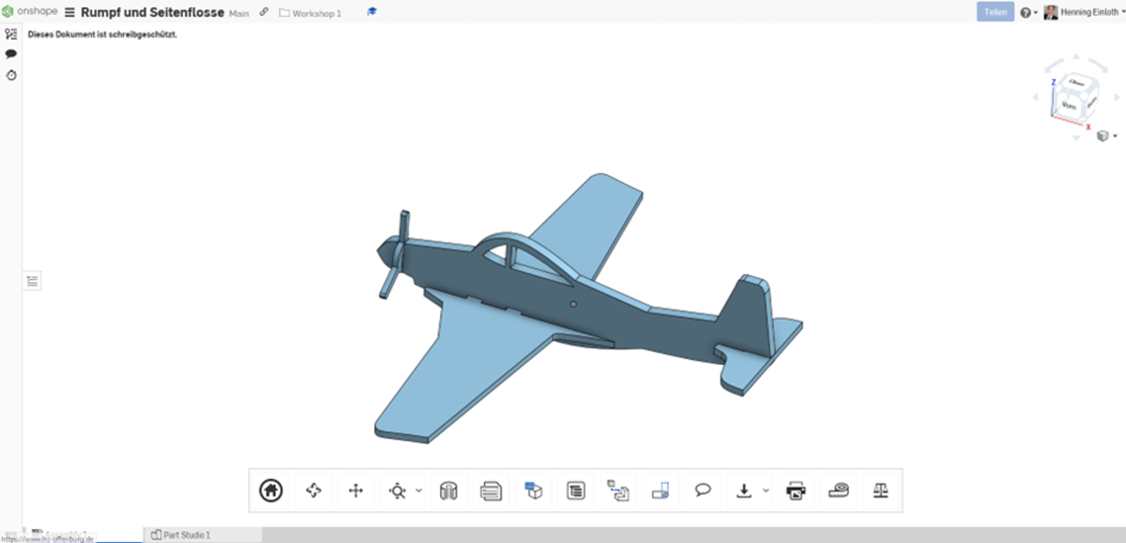 a plane model in Onshape