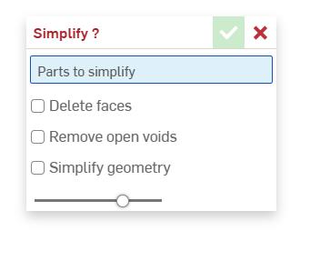 Onshape GUI showing options for using the Simplify custom feature.