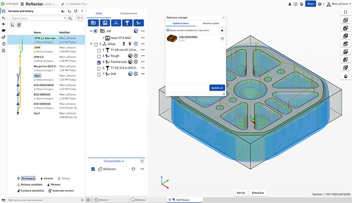 CAM Toolpath Change Management