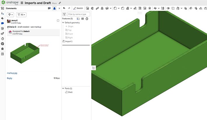 How to Add Draft to Imported Parts