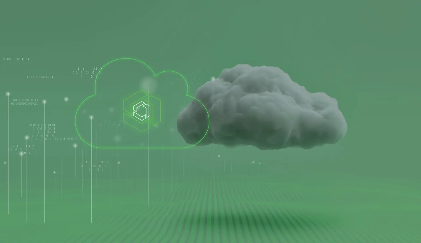 Cloud stock image on top of green background