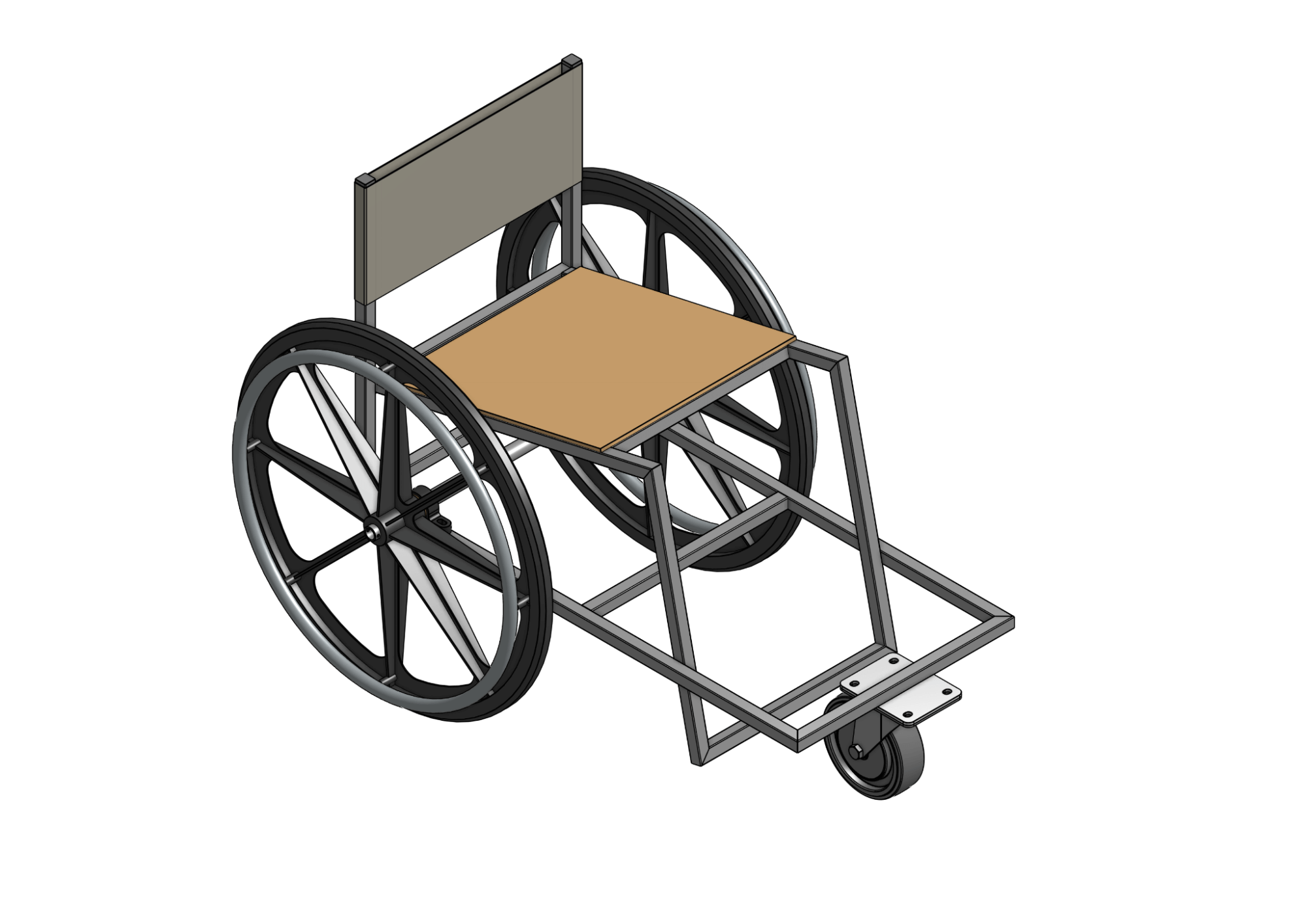 image of a 3d modeled wheelchair