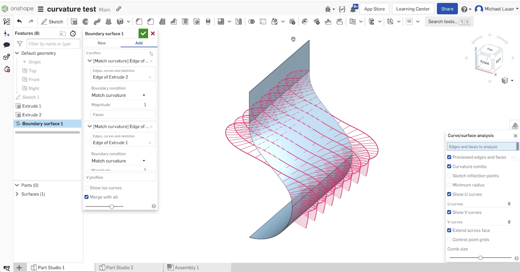 more control in surfacing with curve tools