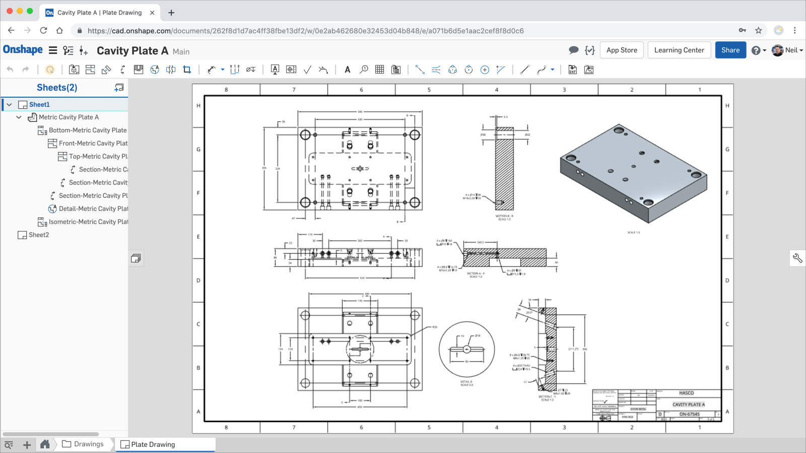 Drawings in Onshape Product Design Software