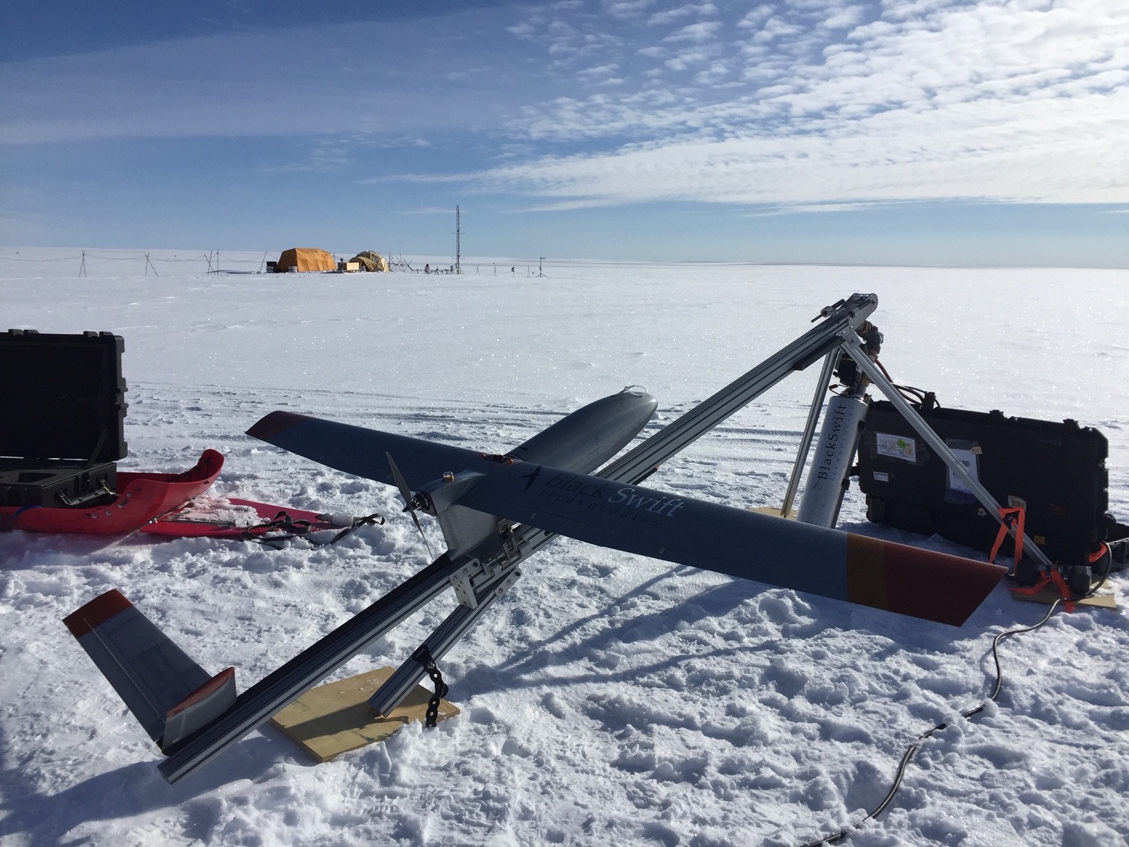 unmanned aircraft system in the snow