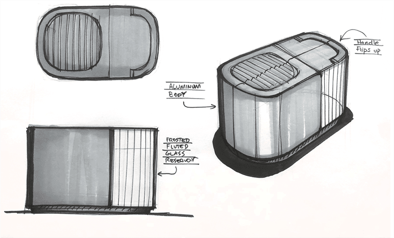 sketches of the humidifier design