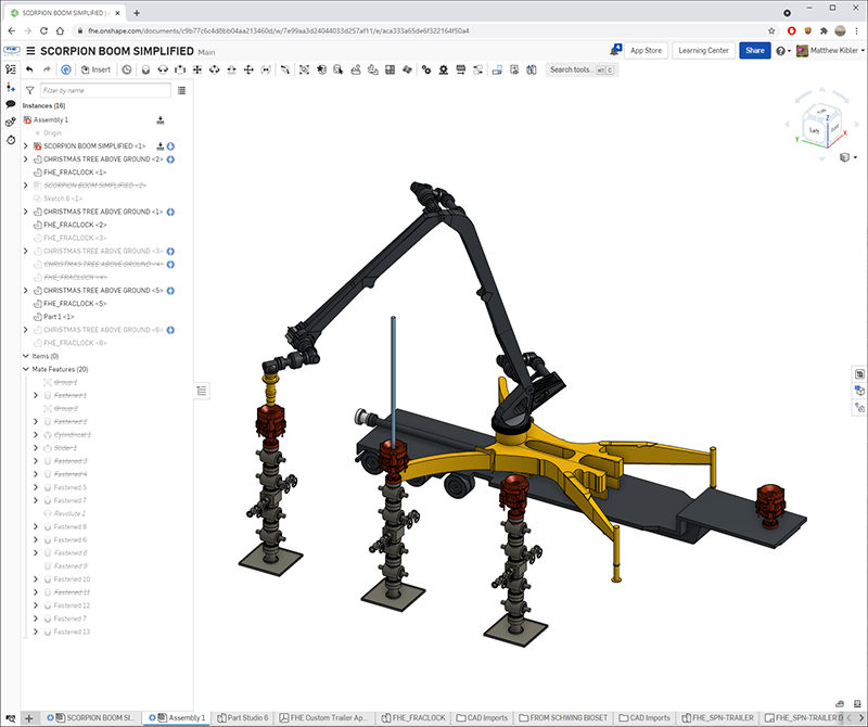 FHE Scorpion arm CAD model in Onshape