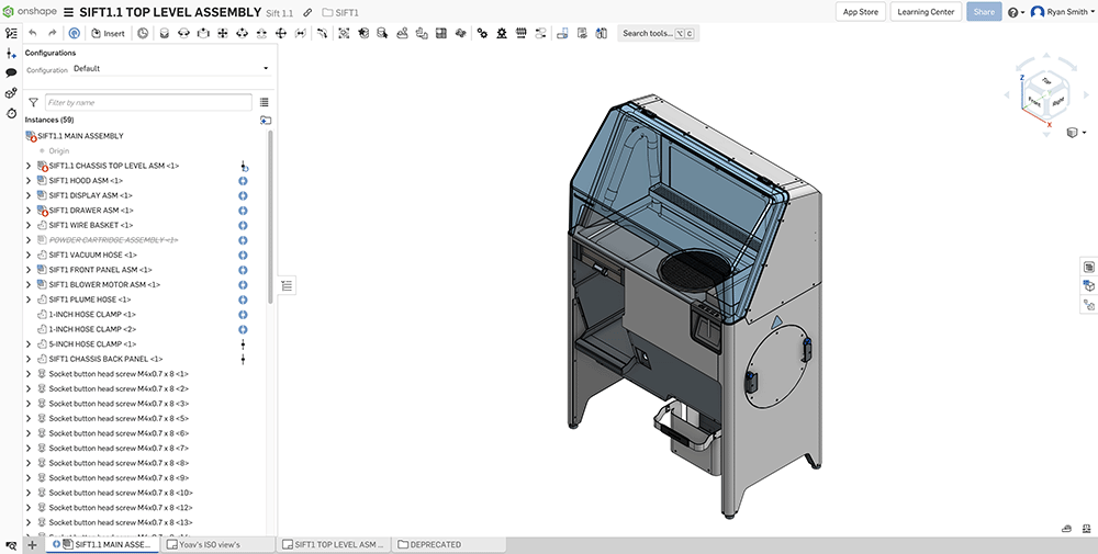 Formlabs CAD model in Onshape