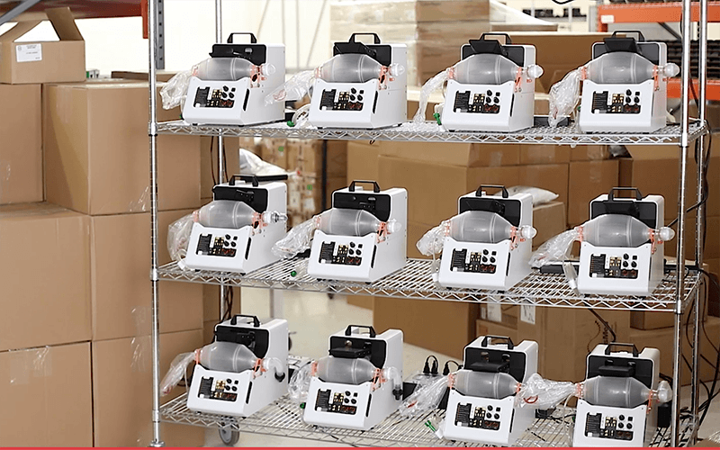 Meter's ventilators on a shelf