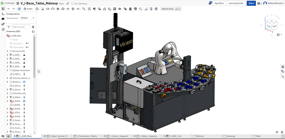 VIKASO CAD model in Onshape