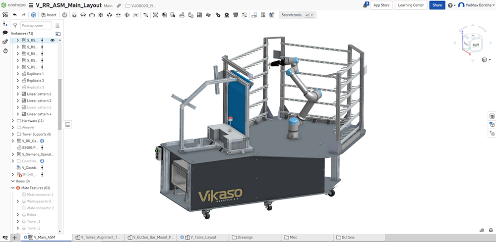 VIKASO CAD model in Onshape