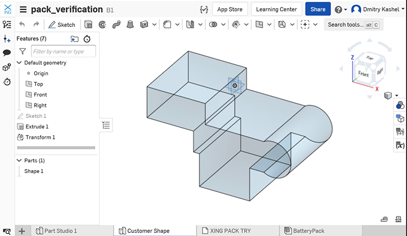 custom feature for XING Mobility in Onshape