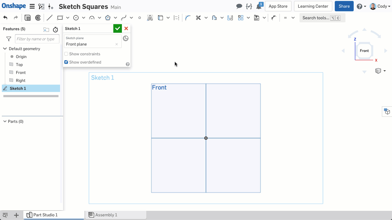 Sketching Squares in Onshape using Alt Key