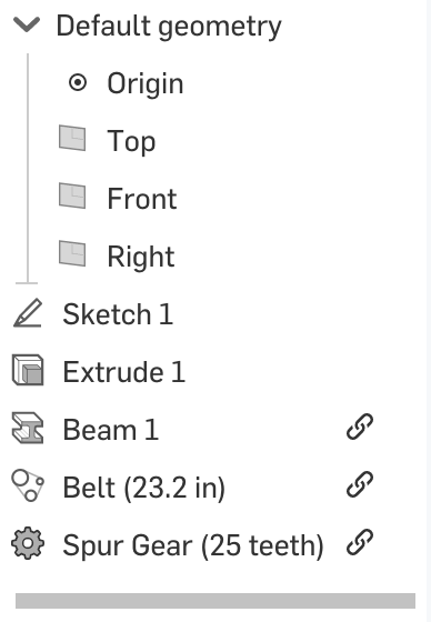 Screenshot of Onshape's new icons for custom features.