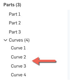 curves of parts